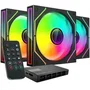 Mars Gaming Kit 3 ventiladores auxiliar MF-3D PRO Negro 120mm ARGB Control Remoto 1600 RPM